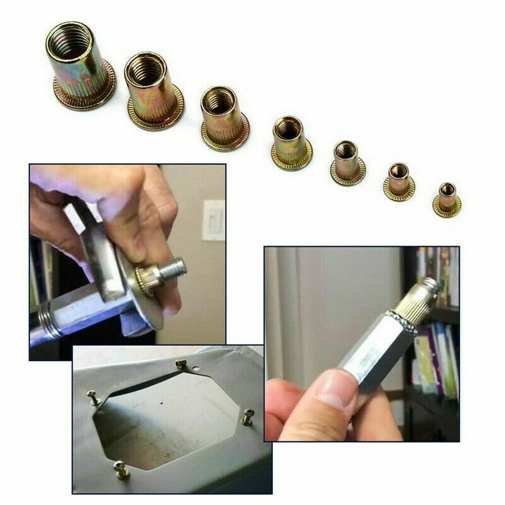 165 Pcs Carbon Steel Rivet Nut Kit Metric Rivnut Nutsert M3 M4 M5 M6 M8 M10 M12