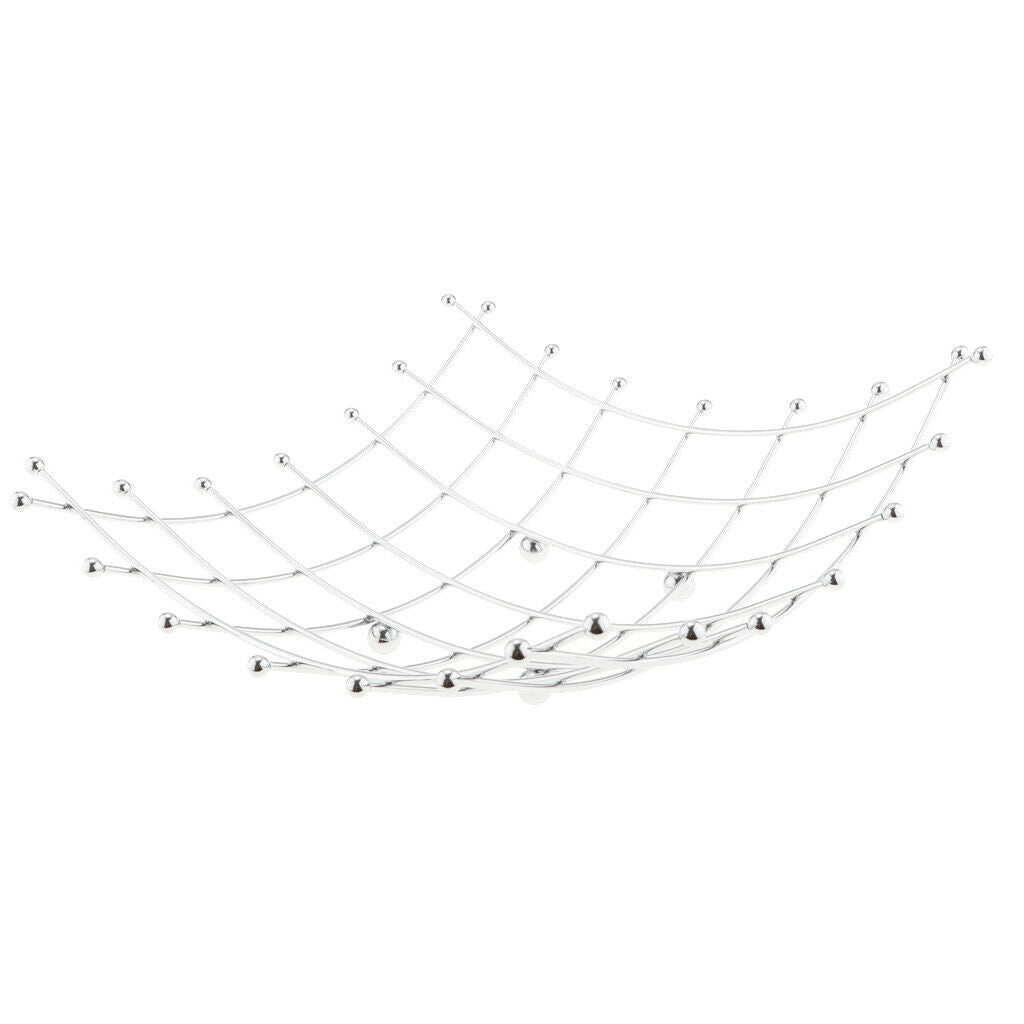 Stainless Steel Fruit Bowl Metal Fruit Basket Fruit Plate, 27.8x27.6cm
