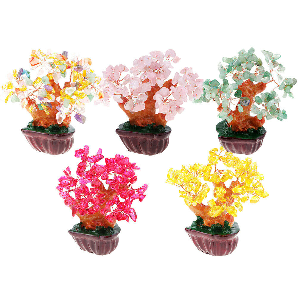 Mini Crystal Money Tree Bonsai Style Feng Shui Bring Wealth & Luck #1
