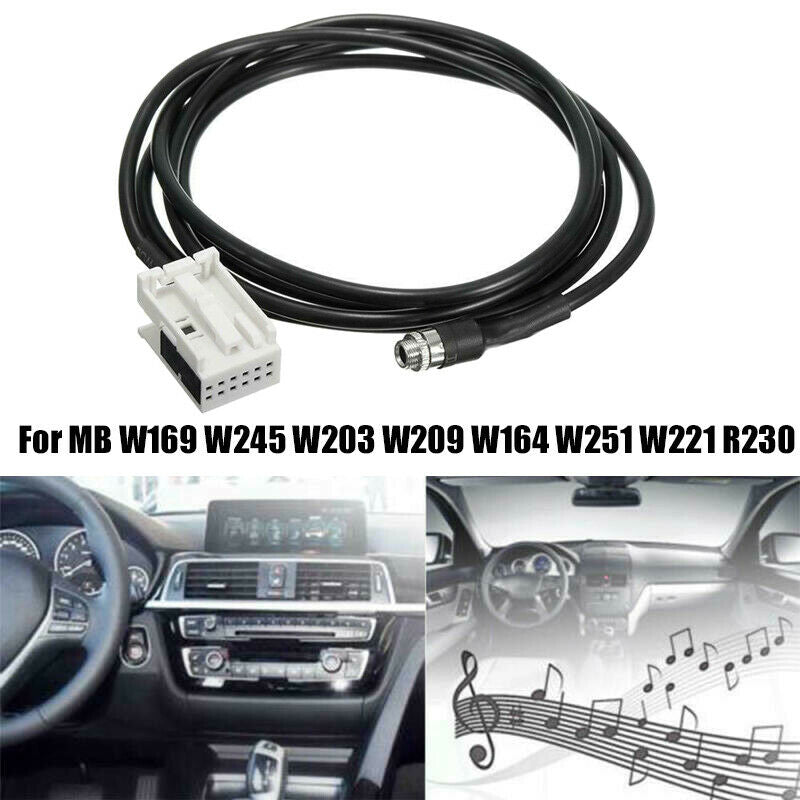 Car 3.5Mm 12Pin Female Audio Music Aux Cable Input Adapter for Mercedes Benz WT1