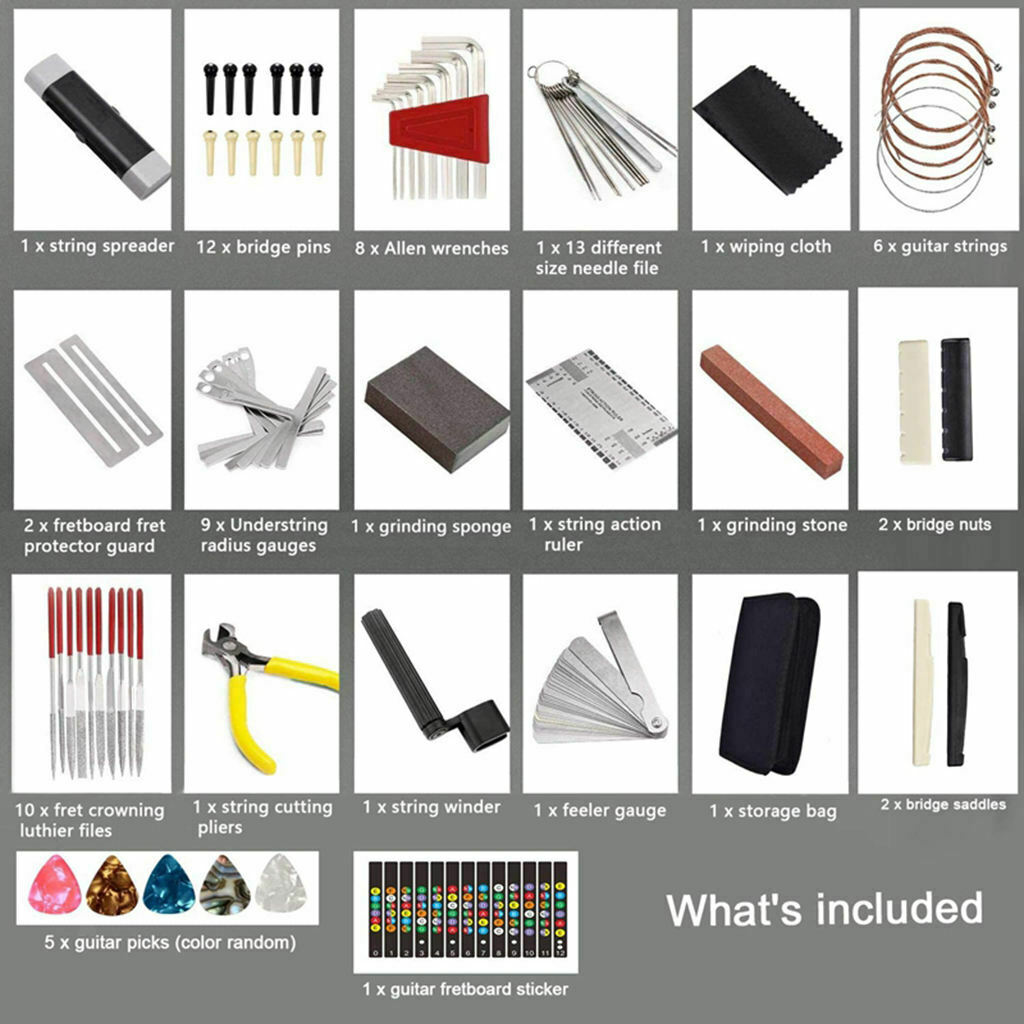 72 Parts Guitar Tool Guitar Repair And Maintenance Tool Kit
