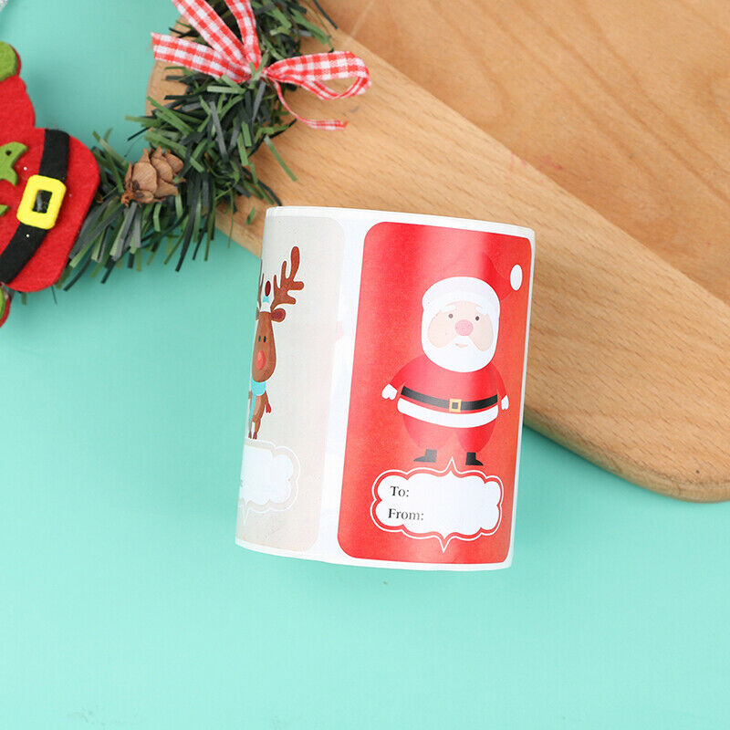 250pcs/Roll 6 Designs Adhesive Christmas Gift Name Tags Xmas Stickers PresenBDA