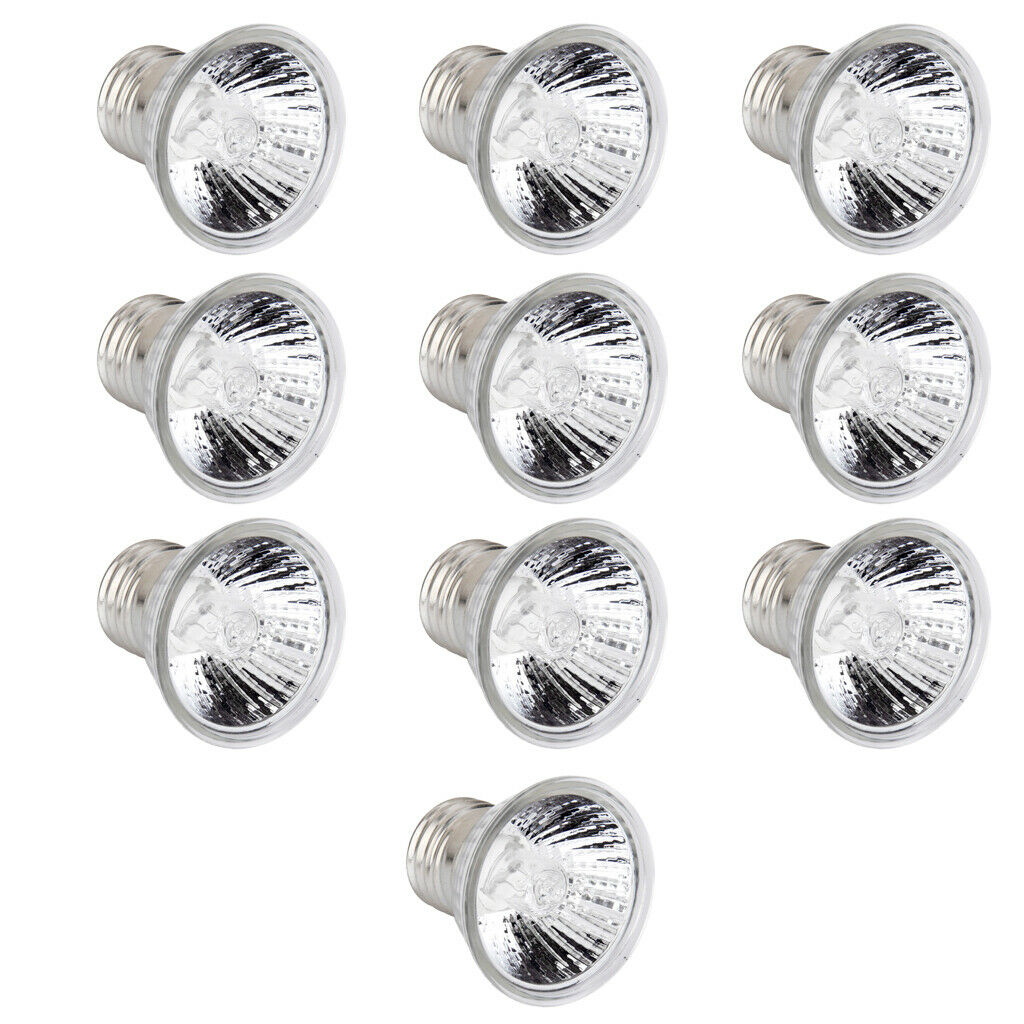 10x Reptile Halogen  Light Bulb Amphibian Terrarium Basking Light 50W