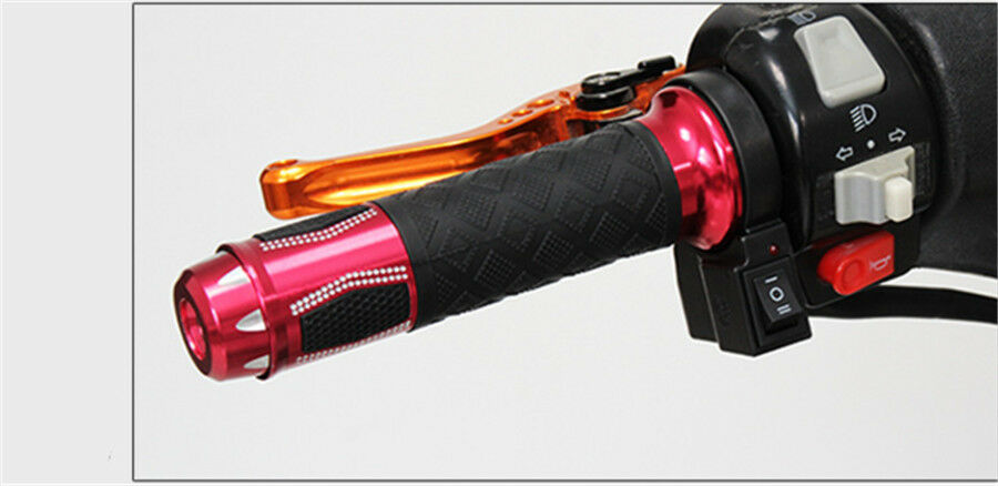 1 Pair Motorcycle Electric Heated Handle Grips Temp Adjustable Switch Control