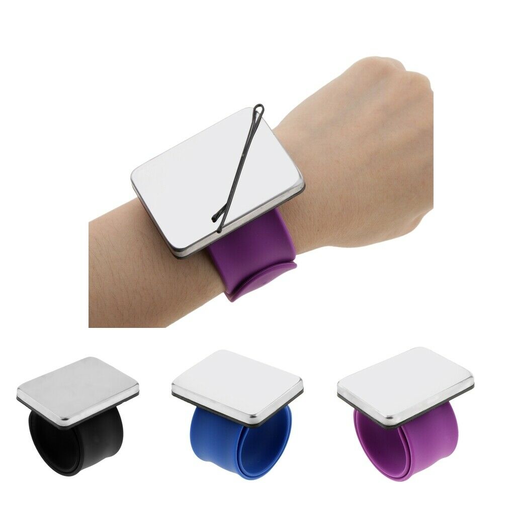 Portable Self Adhesive Magnetic Wrist Band for Hairstyling Hair Pin Holder Black