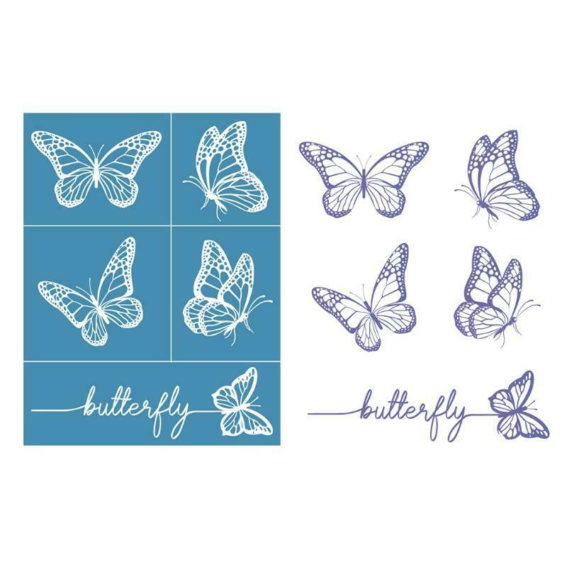 Butterfly Self-Adhesive Silk Screen Printing Stencil for Painting on Wood DIY