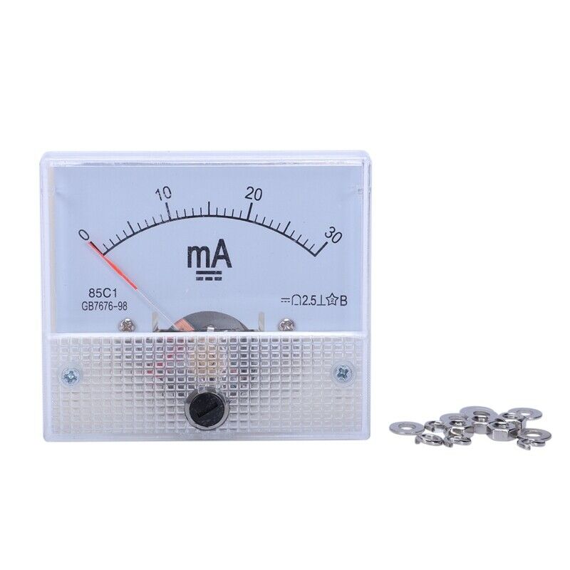 DC 0-30MA Analog Current Panel Meter Ammeter 85C1 30MA, White X2L4