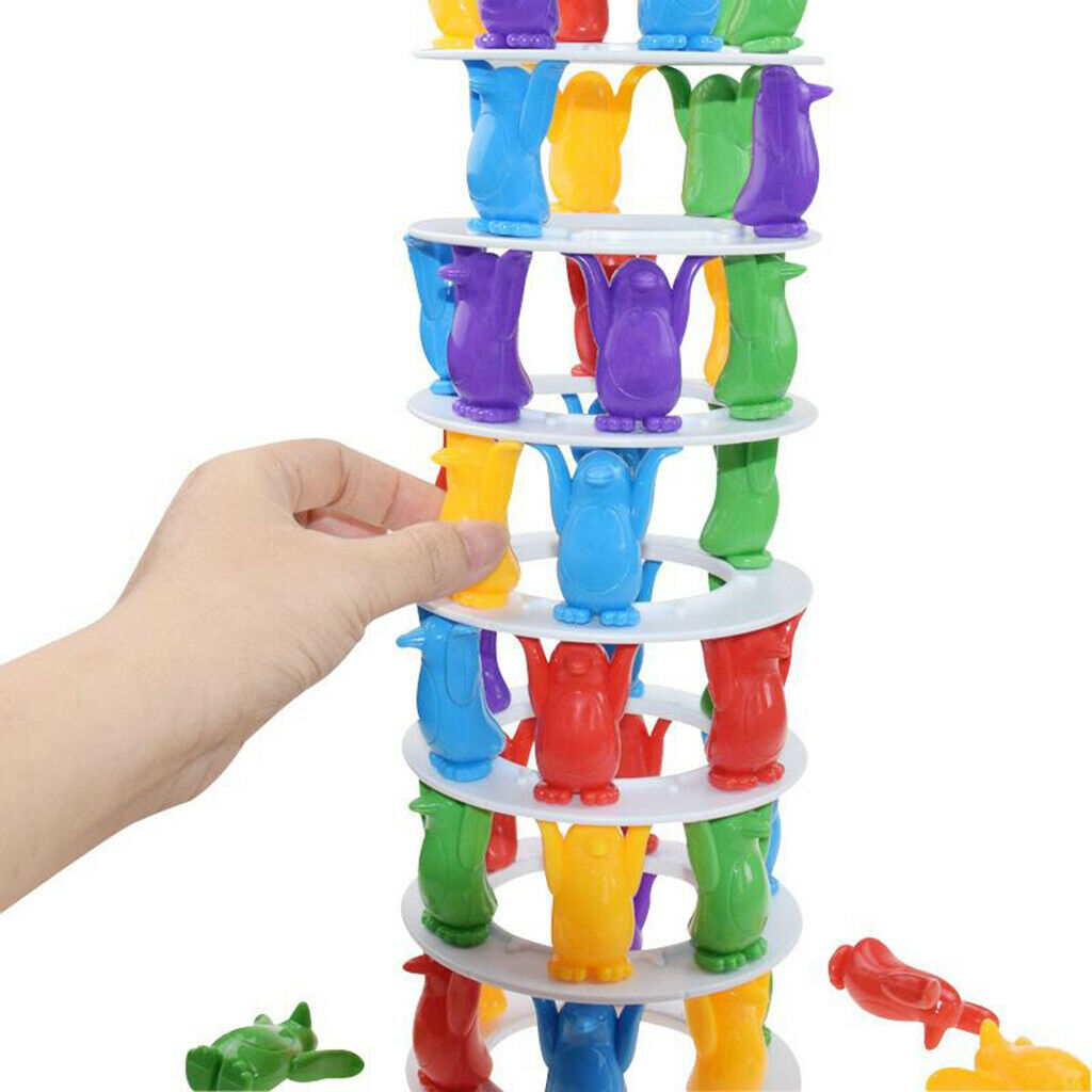 Plastic Penguin Tower Game Montessori Family Party Games for Kids Adults