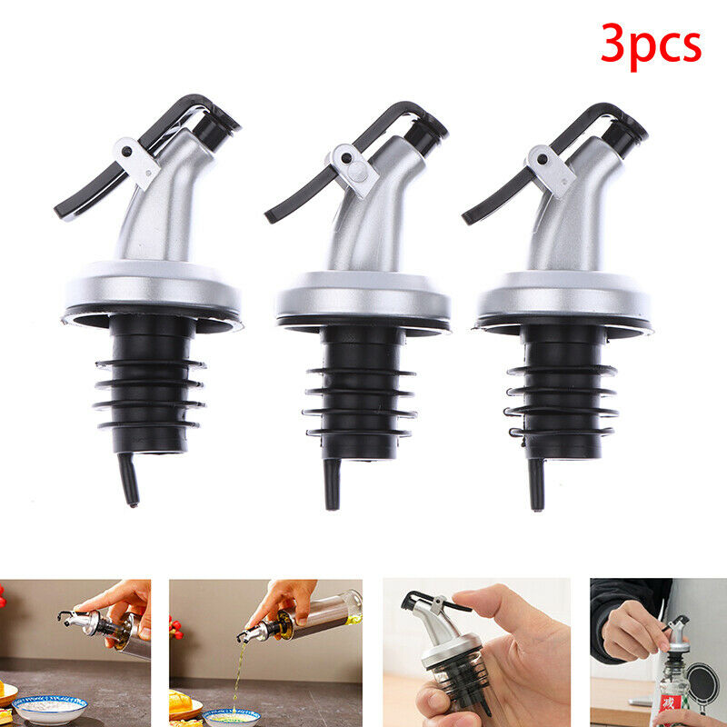 3Pcs Bottle Pourer Spout Stopper Dispenser Liquor Flow Set Wine Olive O.l8