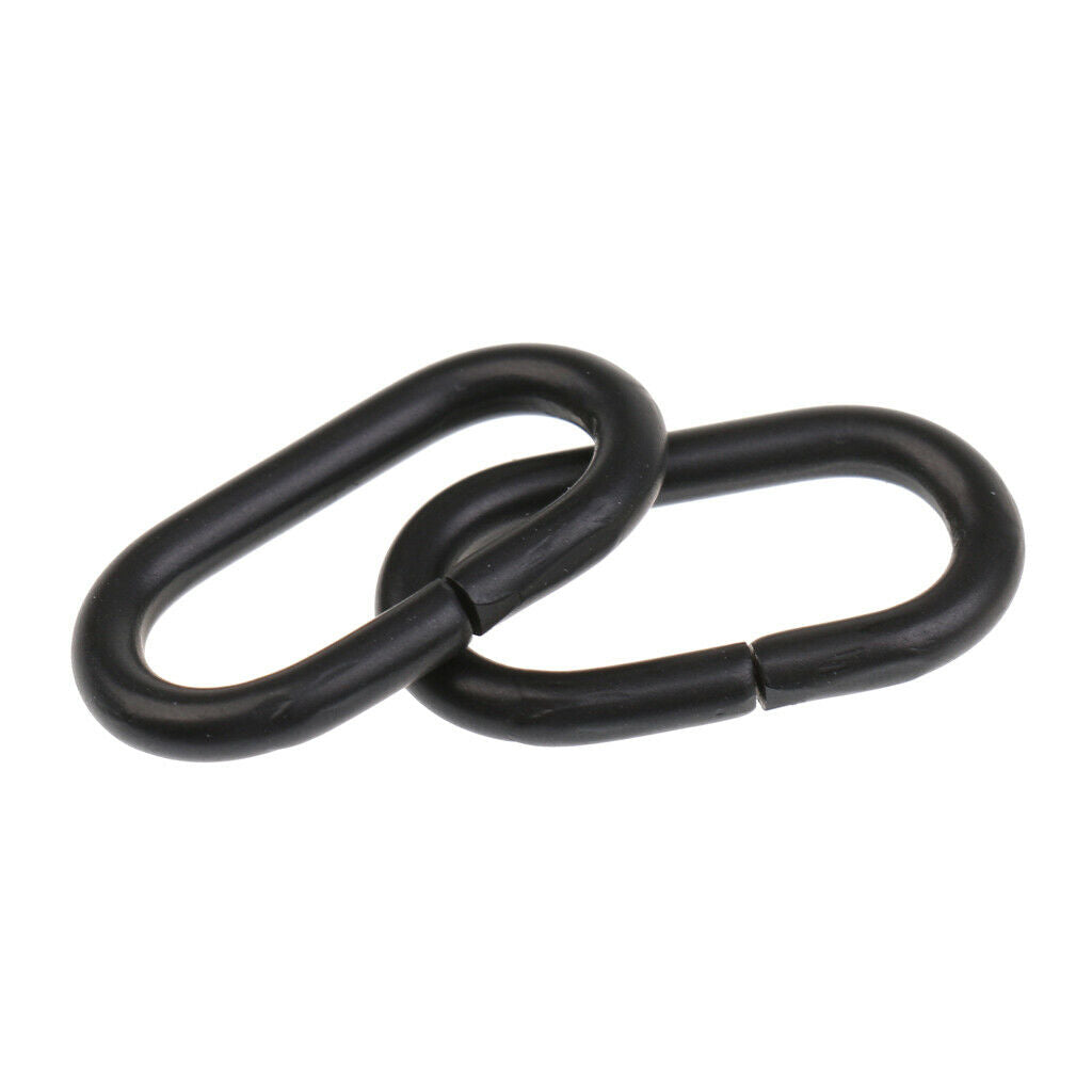 4 Pieces Black Stainless Steel Rings Nylon Watch Band Strap Belt Buckle 20mm