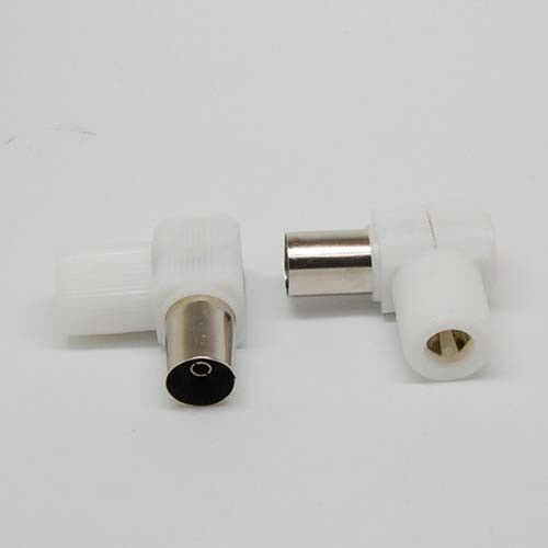 Right Angle RF Coaxial TV Aerial Female Connector Plug, 90 Degrees Freeview COAX