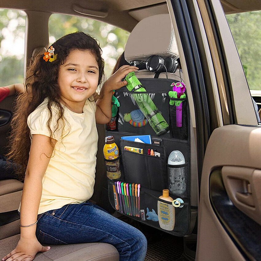 Car Back Seat Organizer With Phone Tablet Holder Touch Screen Pocket Storage