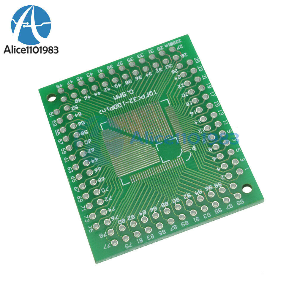 2PCS QFP/TQFP/FQFP/LQFP 32/44/64/80/100 To DIP Adapter PCB Board Converter
