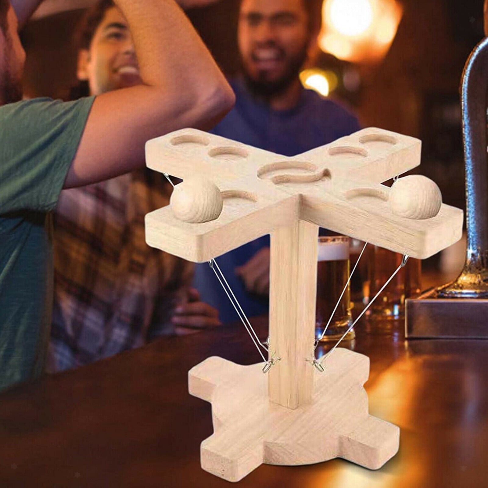 Wooden Ring Toss Hooks Interactive Game for Bars Party Home for Adults