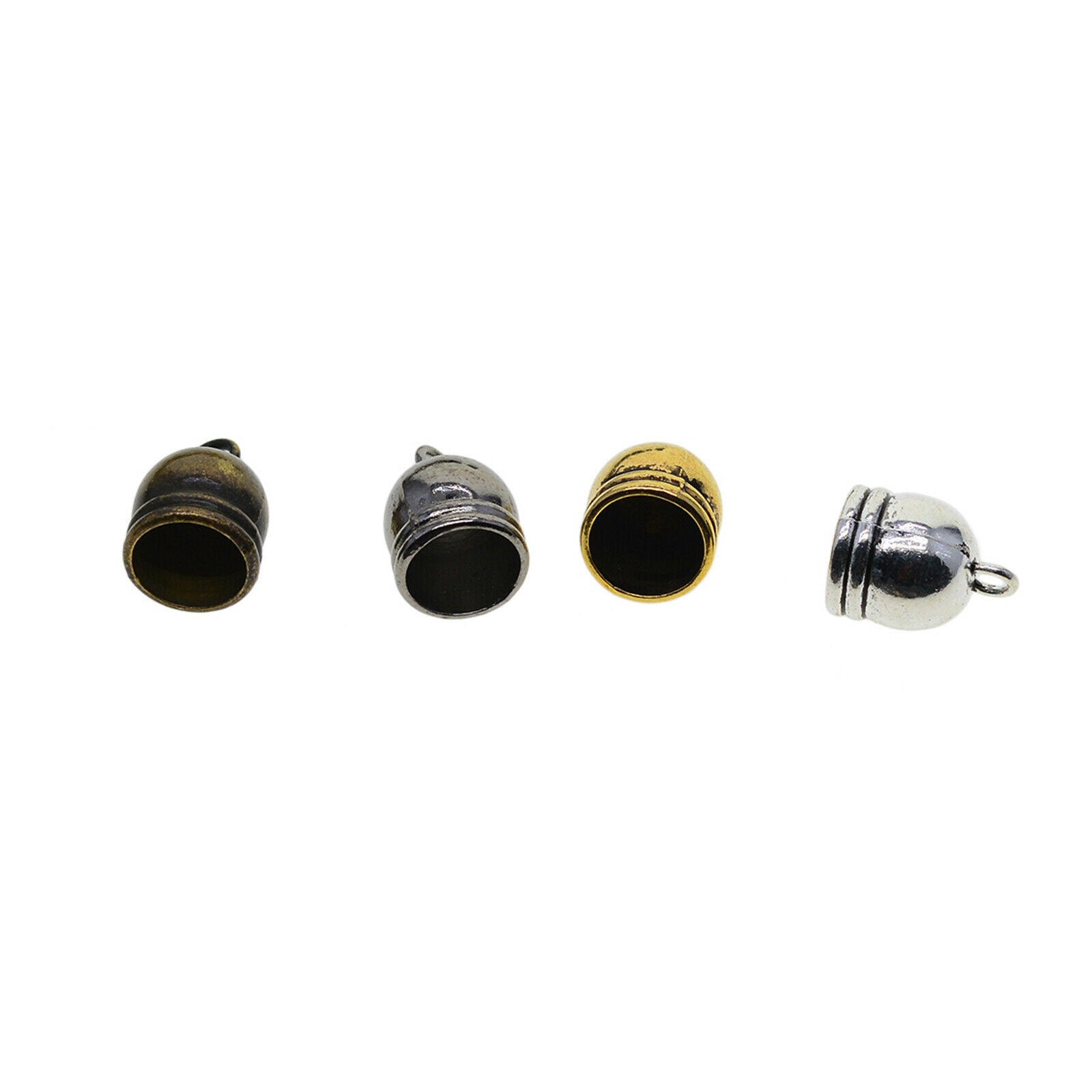 100Pcs Cord End Caps 10mm Leather Earring Making Alloy Clasps Terminators