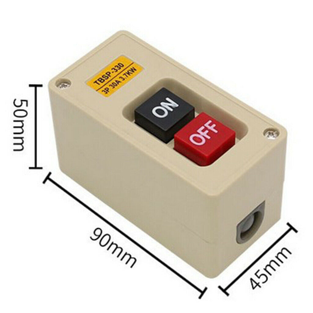 TBSP-330 3 Phase Waterproof 30A Power Push Button Switch Two Key Lock Tend