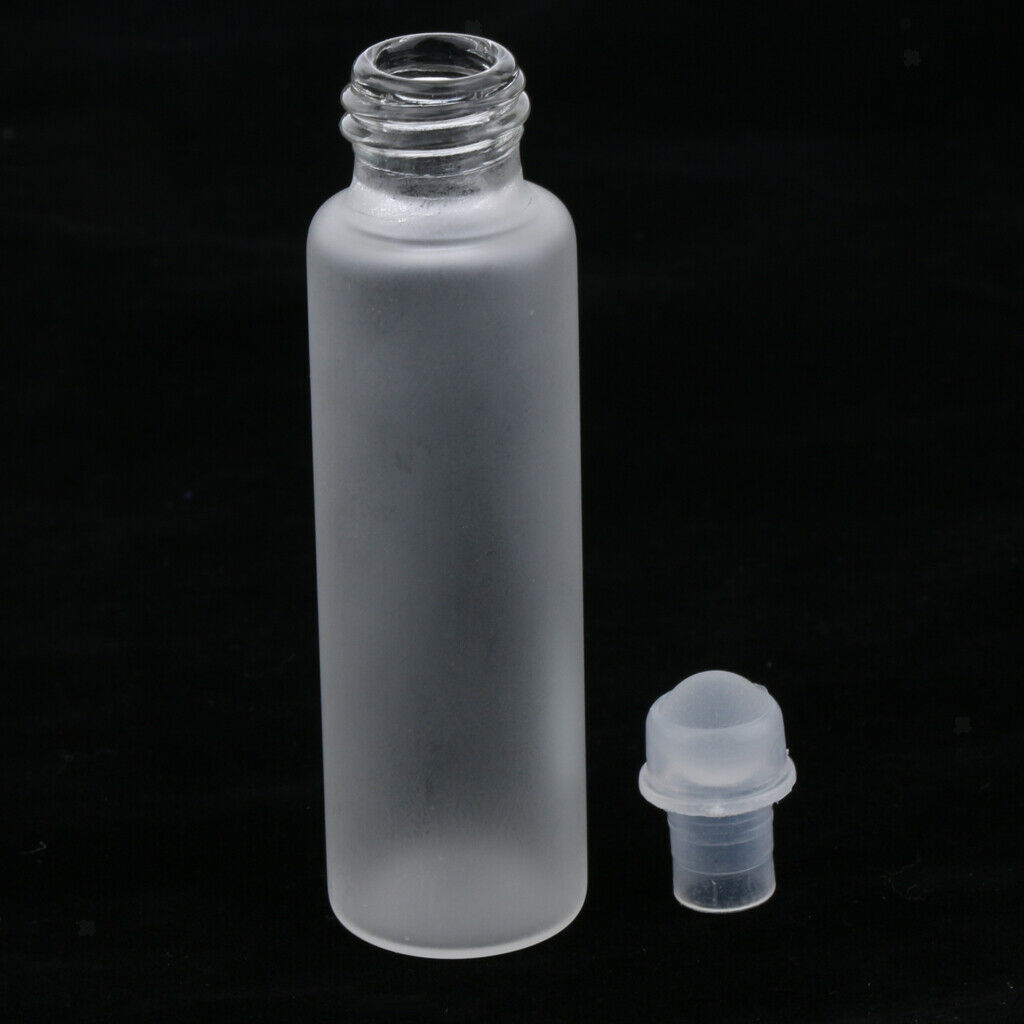 2x 10ml Empty Glass Perfume Roller Ball Bottle Frosted Case wit Tassel cover