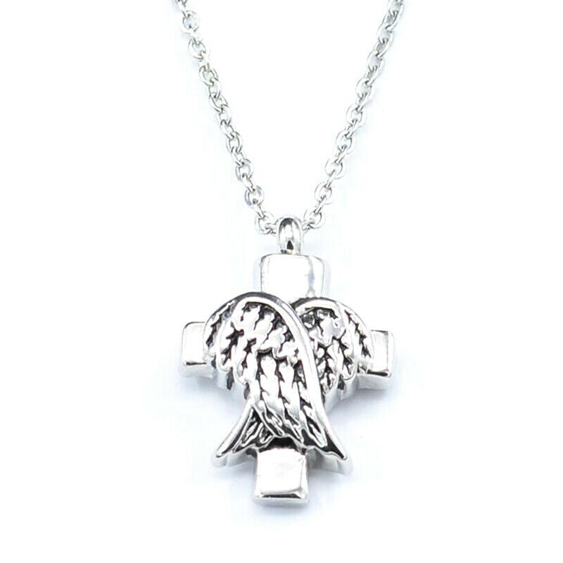 Angel Wings Memorial Necklace Urn Keepsake Necklace For Ashes Cremation J.l8