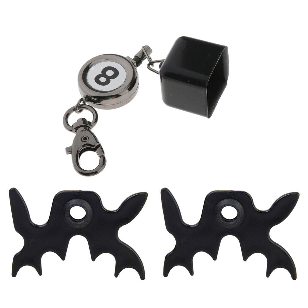 Creative Pool Cue Chalk Holder Keychain Cues Bridge Head Stick Rest Heads