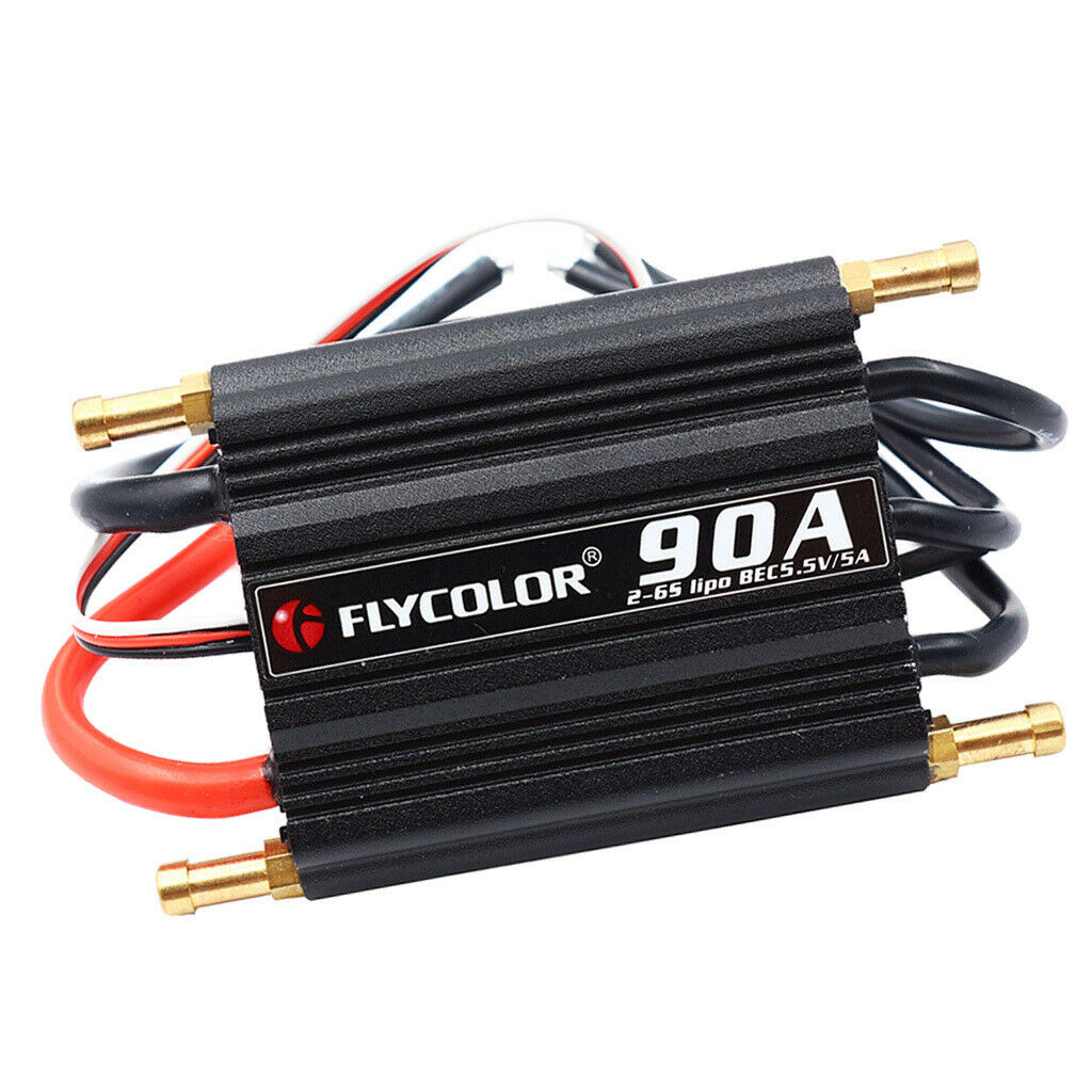 FlyMonster 90A Waterproof Brushless ESC and SBEC Racing Boat Speed Control