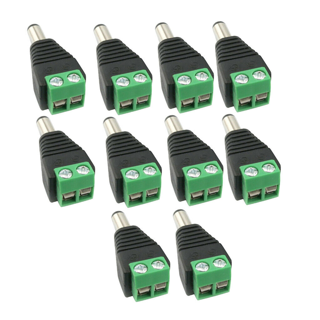 10 Pieces 12V Male DC Power   Plug Adapter Connector for CCTV Camera
