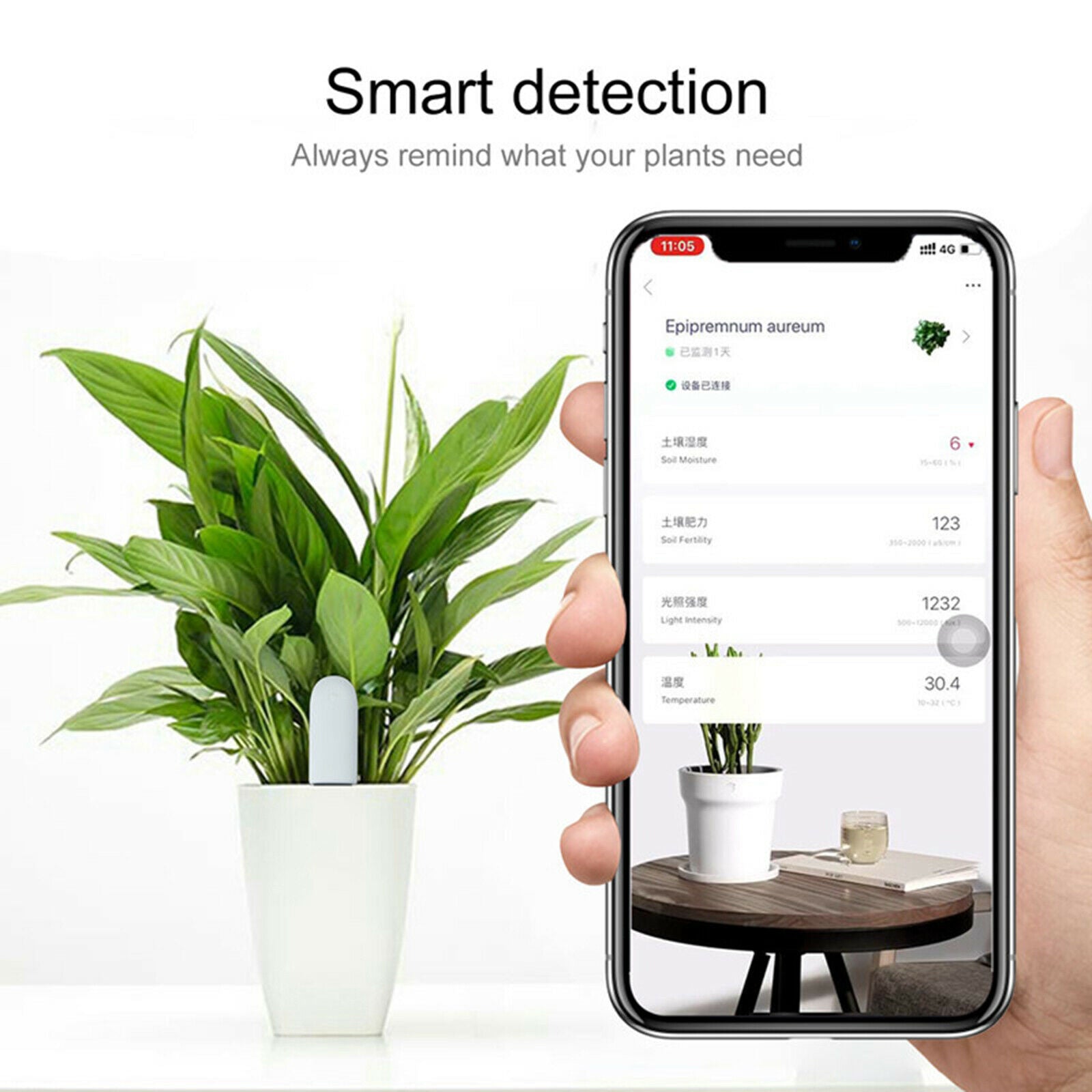 Portable Plant Monitor Garden Care Fertility Smart Tester Flower Detector
