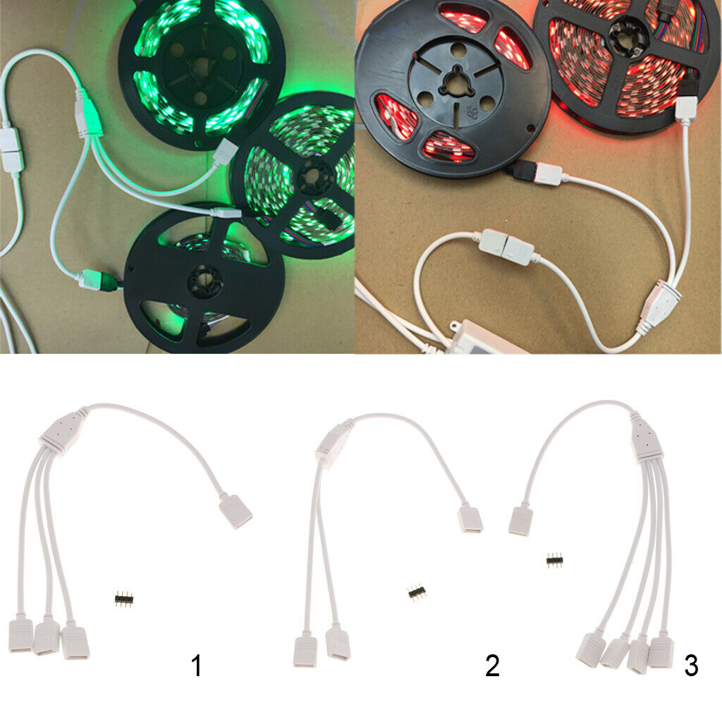 2Pcs 1 To 2 RGB Female Splitter Connector