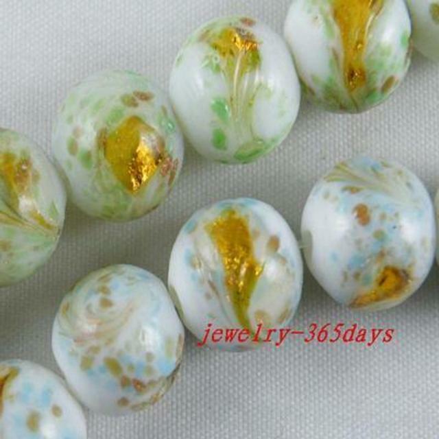 40pcs Handmade Lampwork Glass Mixed Round Spacers 12mm P337