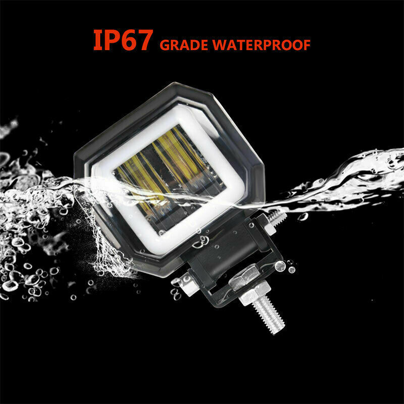 3inch LED Work Light Bar Spot Driving Fog Pods DRL Red Halo Offroad 4WD ATV SUV