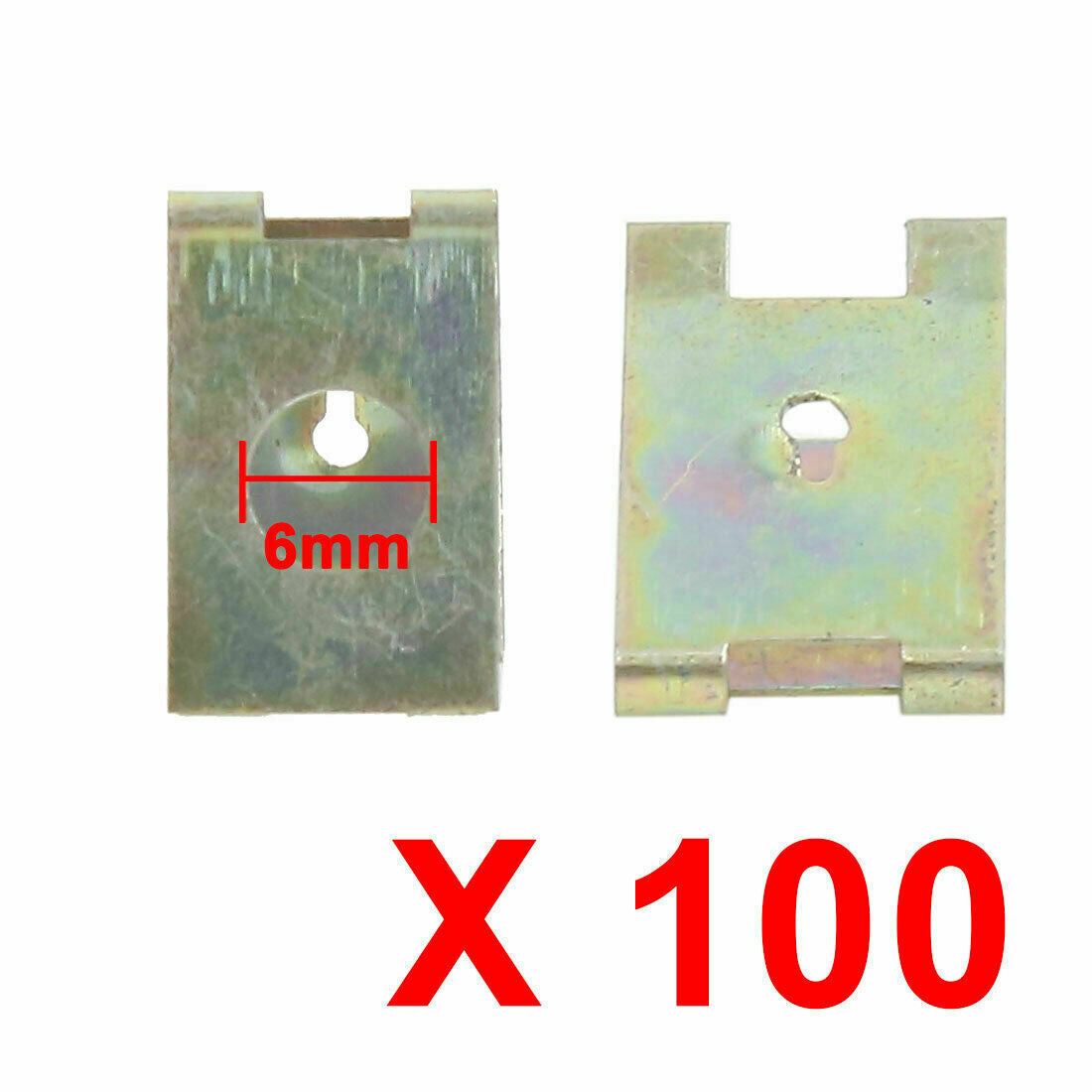 100pcs 6mm Bronze Tone Spring Metal Car Door Pannel Spire Screw U-Type Clips S99