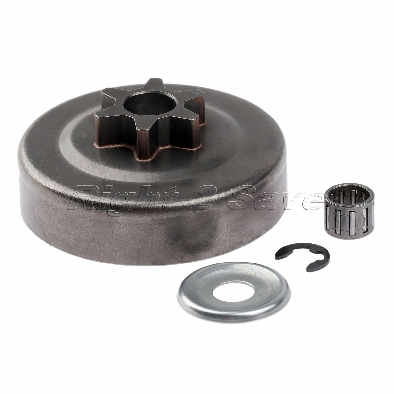 3/8" 6T Clutch Drum Washer Sprocket E-Clip Kit For Chainsaw STIHL MS170 180 025