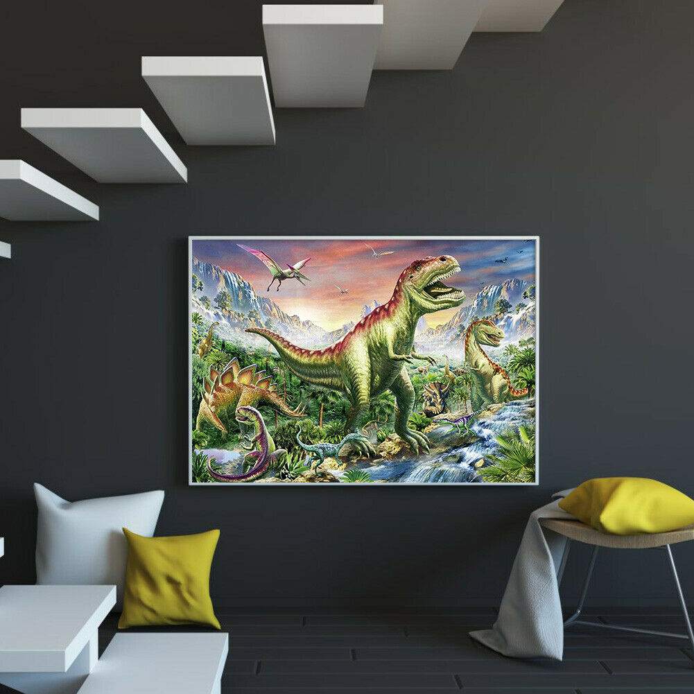 5D DIY Full Round Drill Diamond Painting Dinosaur World Cross Stitch Craft @