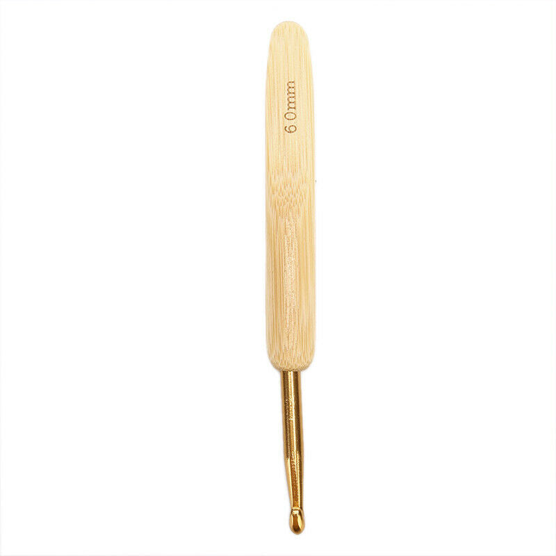 8x Bamboo Crochet Hooks Set Needles Knitting Handle Weave Yarn Sewing Tools ZYDD