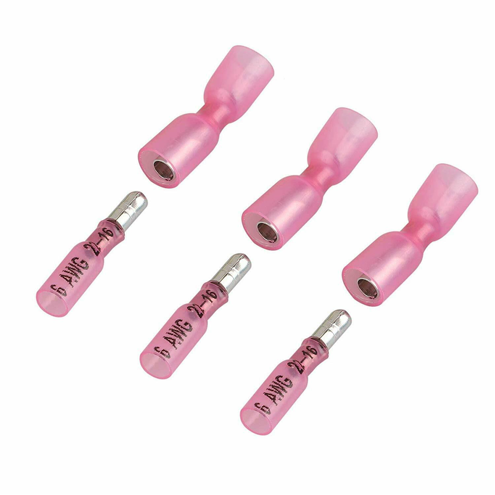 200Pcs Heat Shrink Bullet Wire Connectors 22-10AWG Female Male Crimp Terminals