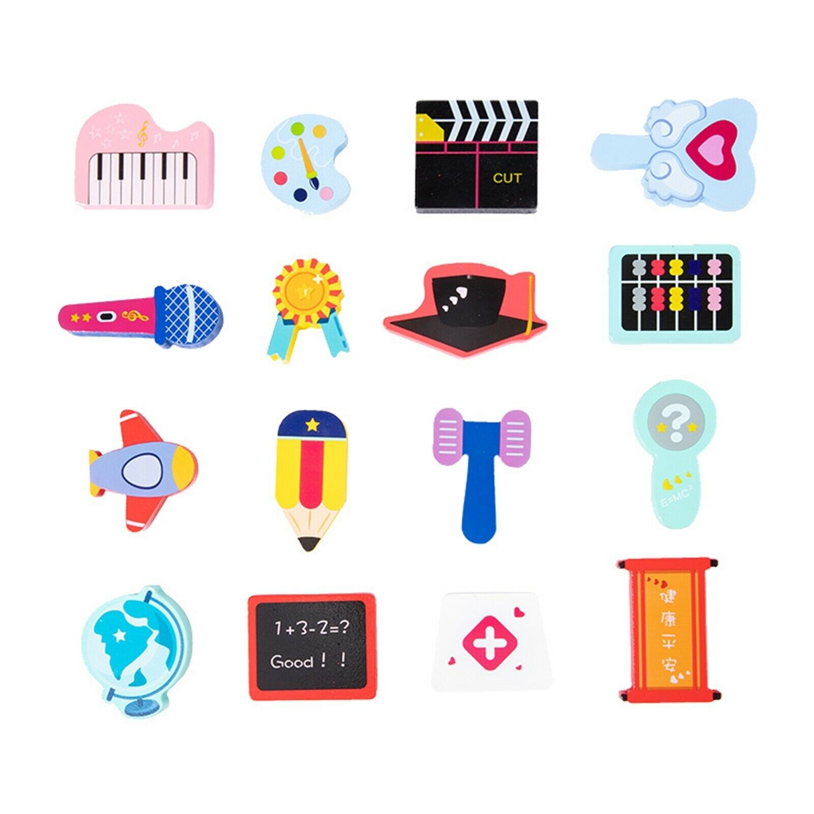 Wooden Toys Promotes Learning Ability Kids Pretend Play Multi Shapes Props