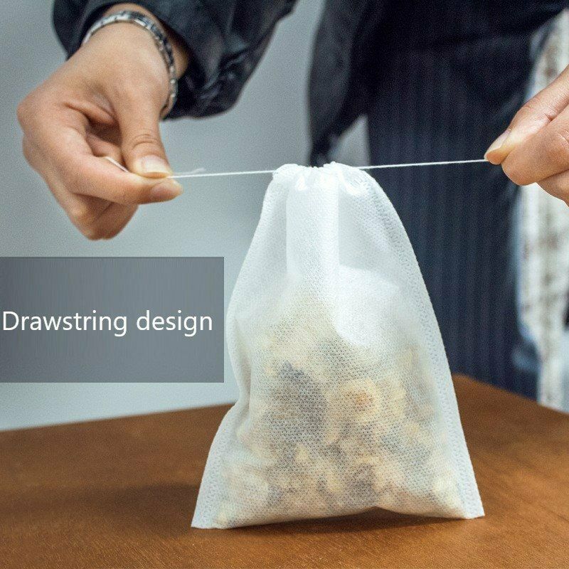 Teabags 6 x 8CM Food Grade Empty Scented Tea Bag Infuser With String Seal Fil Tt