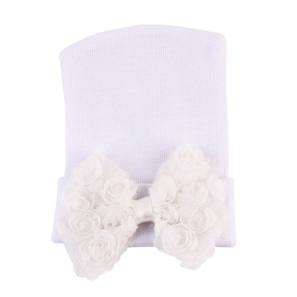 2pcs 0~6 Months Newborn Baby Infant Bowknot    Beanie Hats