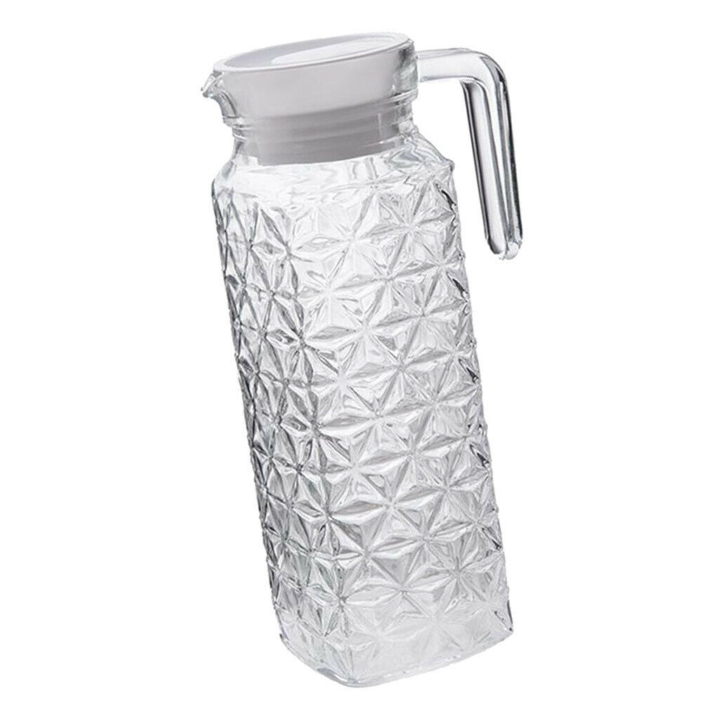 2 Pcs Clear Water Pitcher 1.1Litre Juice Beverage Serving Jar Jugs for Bar