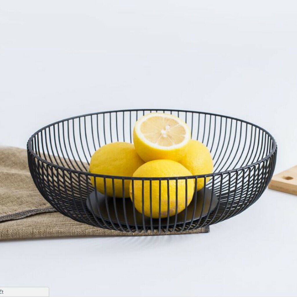 Metal Wire Fruit Bowl Geometric Metal Basket  for Storage Snacks, Bread,