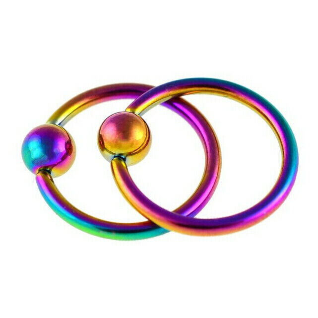 2pcs 4mm Ball Closure Captive Bead Nose Ear Helix Tragus Lip Ring Colorful