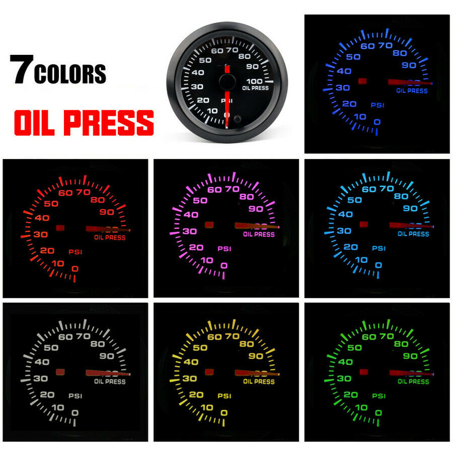 2 inch 52MM Universal 12V Automotive Oil Pressure Gauge LED Display ABS Material