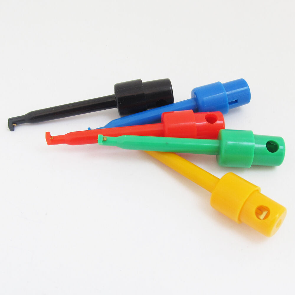 1set Single Test Hook Clip Round Grabbers Test Hook Clip Probes 5 Colors 57mm