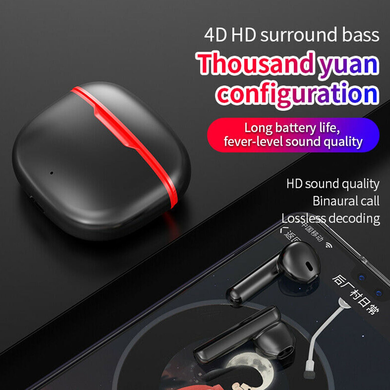 Bluetooth 5.0 Wireless Earbuds Headphones Waterproof Noise Cancelling Headsets