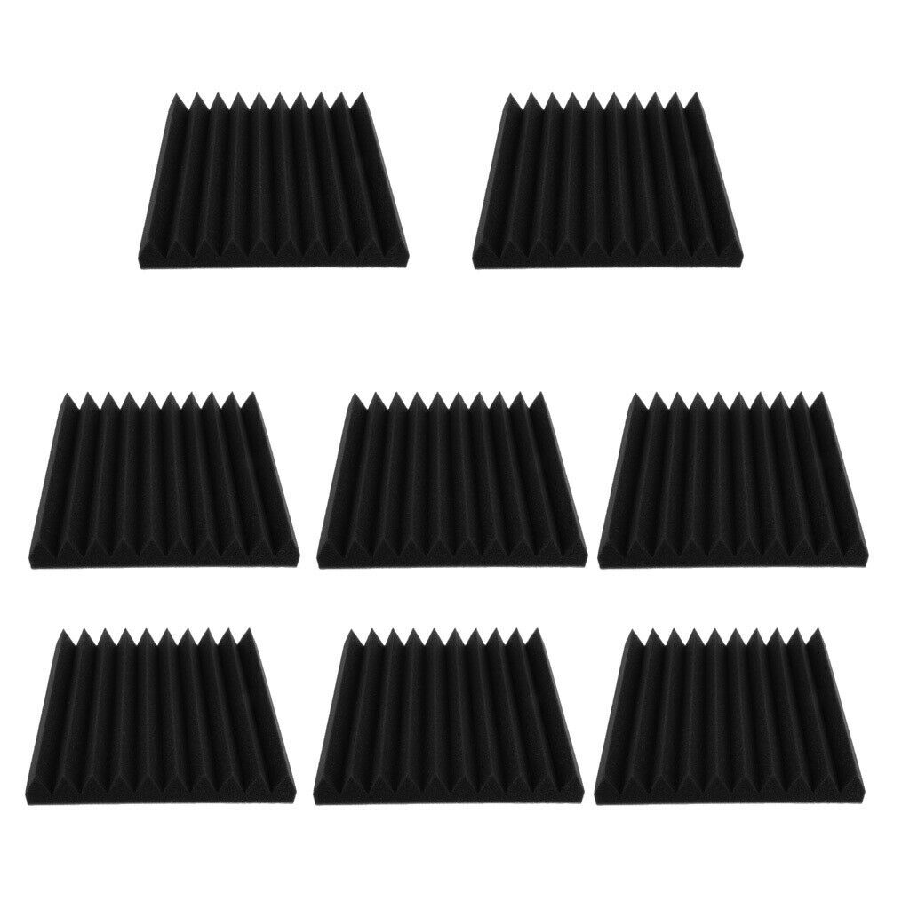 8pcs/Pack Black Wedge Sound Absorption Professional Acoustic Foam Panels