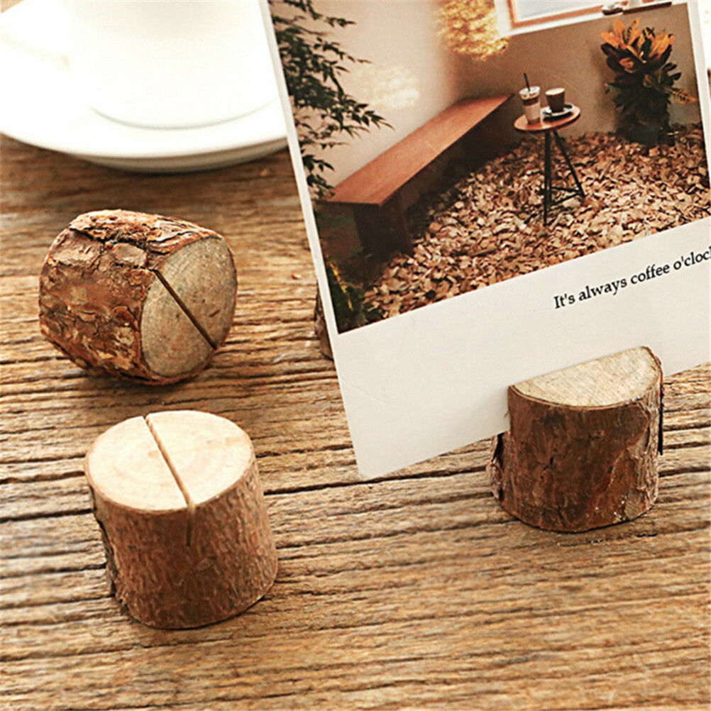 10x Wooden Party Table Number Stand Place Name Card Holder Decoration Decor  SJ