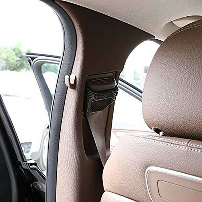 2Pcs Carbon Fiber Style Car Seat Safety Belt Cover Trim for Benz E Class W21N8X9