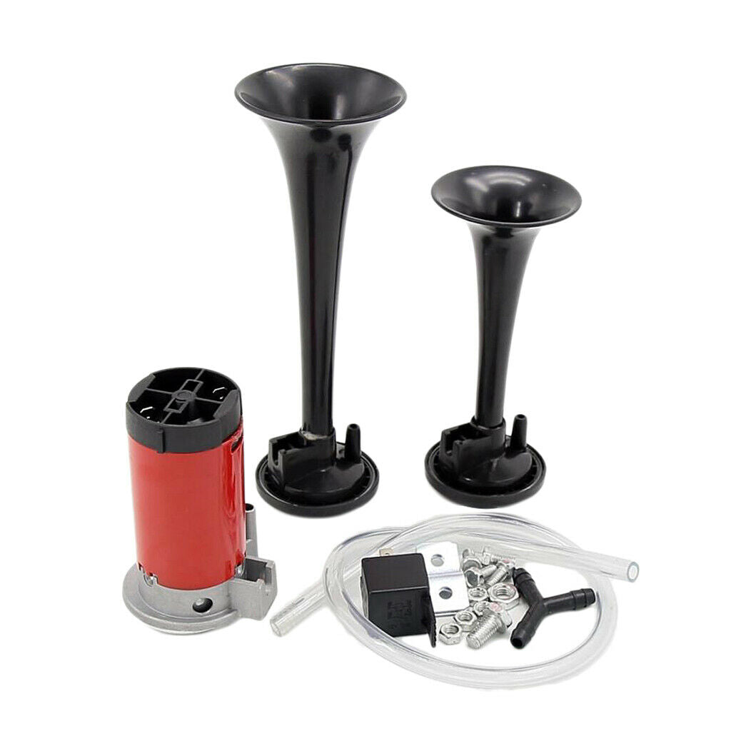 12V Car Truck Van Motorcycle Dual Electric Pump Trumpet Air Horn Kit 130db