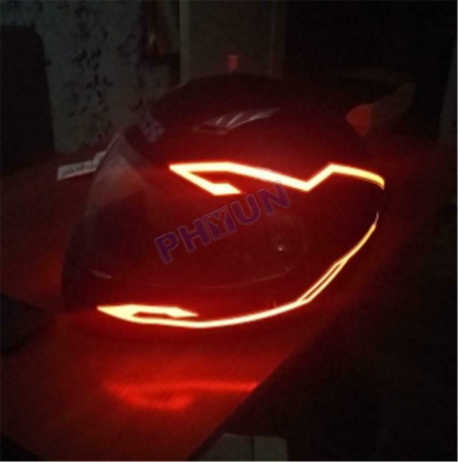 Motorcycle Bike Helmet Led Light Strip Kit Bar 3 Modes Red Cold Light Decoration