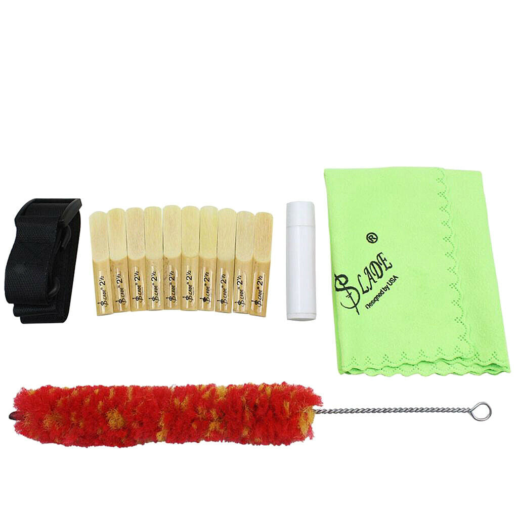 5 In 1 Clarinet Accessory Kit Brush Cork Grease Cleaning Cloth Reed Strap