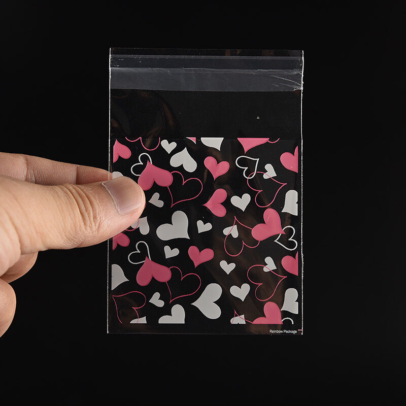 Sweet Heart Pic Pastry Cookie Gifts Self-Adhesive Plastic Cello OPP Valve .l8